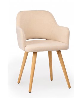 Стул-кресло Эолин бежевый (glory 03) / светлое дерево