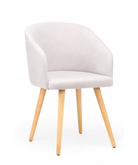 Стул-кресло Монер светло-серый (glory 36) / светлое дерево