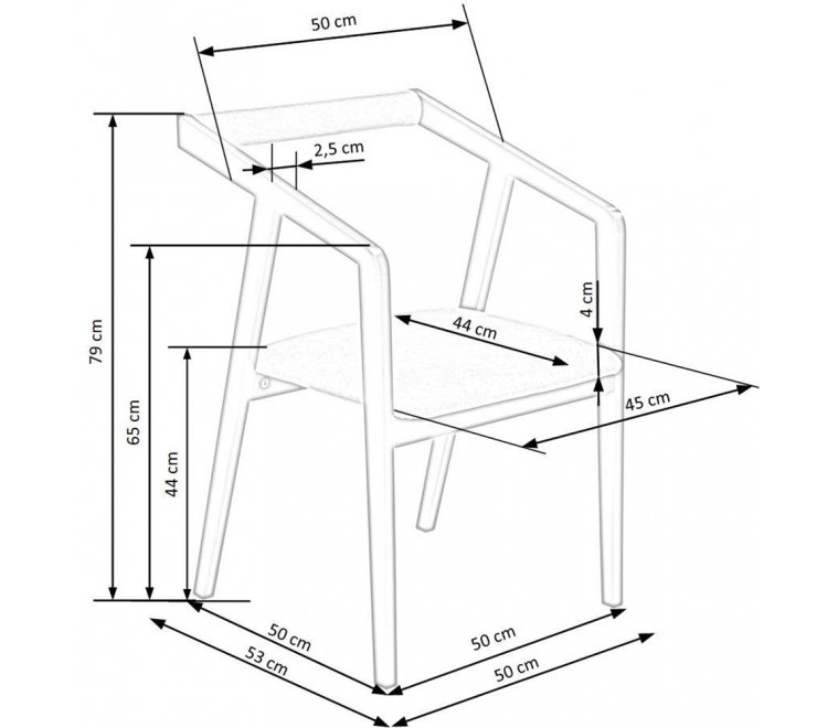 Деревянный стул Пене дуб натуральный / серый