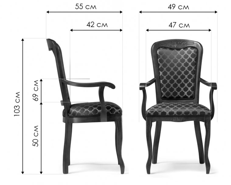 Кресло Клето патина золото / ромб