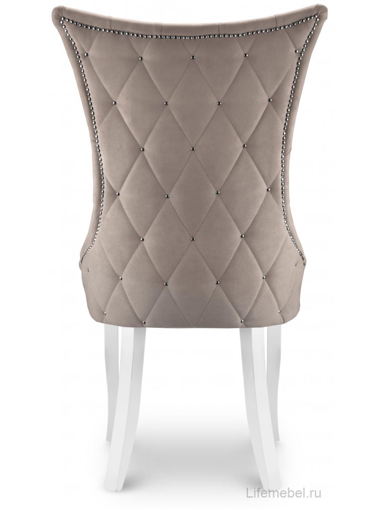 Стул Альберт коричневый велюр Киви 88 / белый каркас / серебро