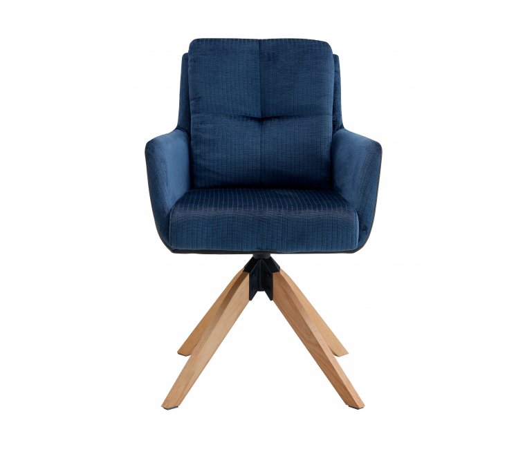 Стул деревянный крутящийся GUSTAV синий / бук