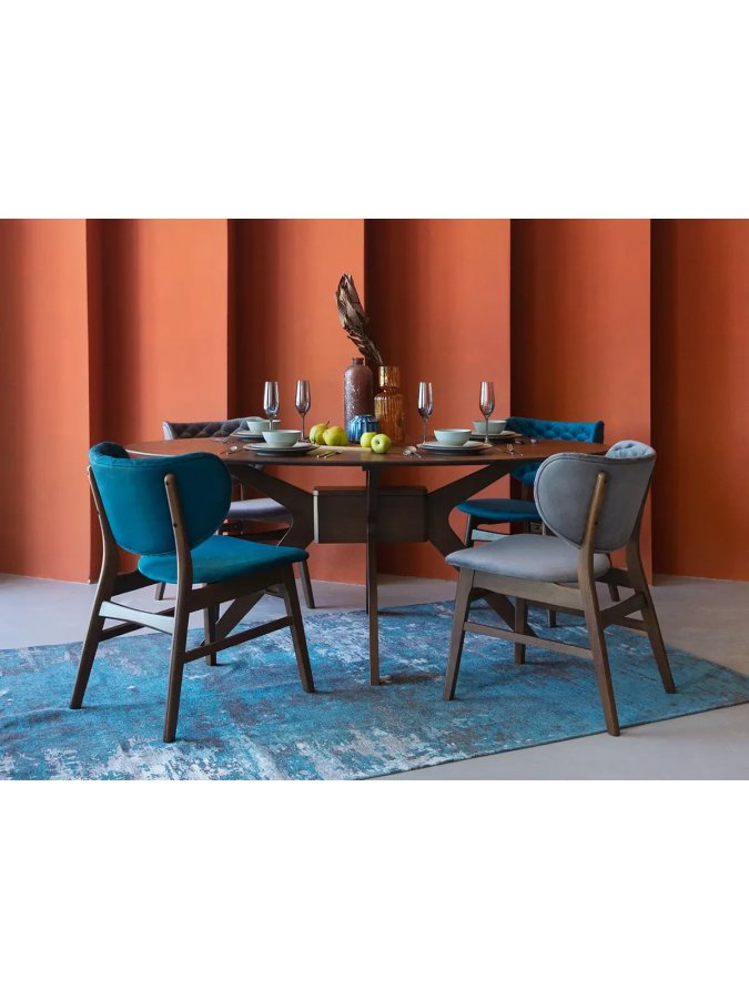 Деревянный стул Petra бирюзовый / орех