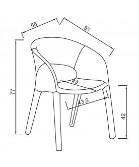 Дизайнерский стул 160KD-80200 экокожа бежевый