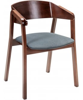 Стул-кресло Dalia grey / темный орех