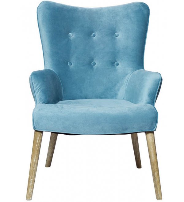 Кресло HD2203282KD-BP велюровое бирюзовое 