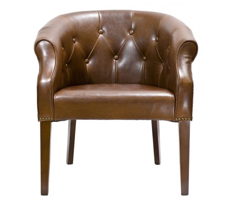 Кресло PJC347-PJ044 кожаное коричневое