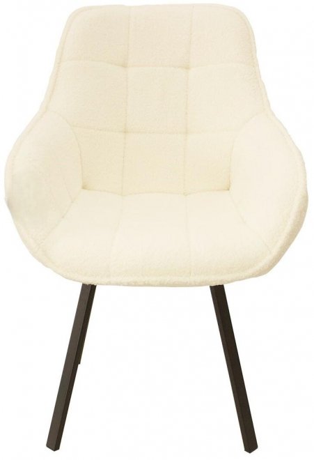 Кресло поворотное Арнем букле белый / черный каркас