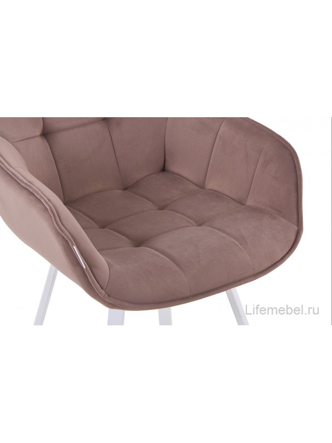 Кресло поворотное Арнем велюр какао / белый каркас