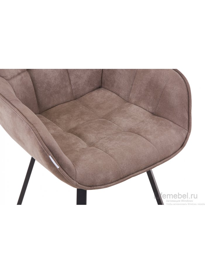 Кресло поворотное Арнем замша темный латте / черный каркас