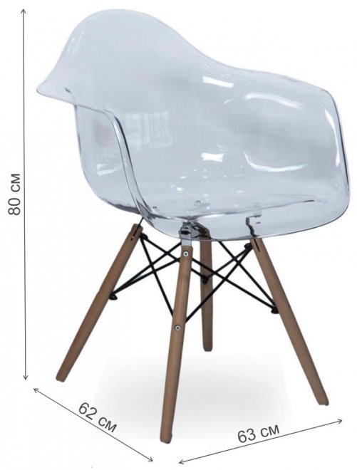 Пластиковый стул SN-2 transparent / beech