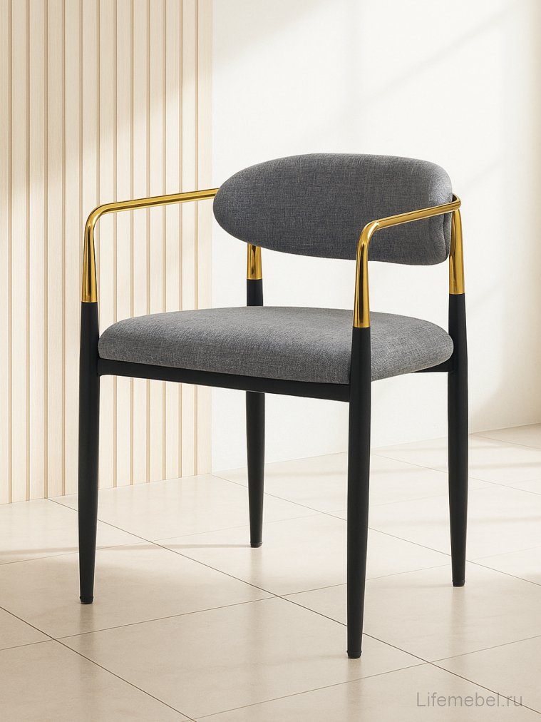Кресло Lord gray / black / gold
