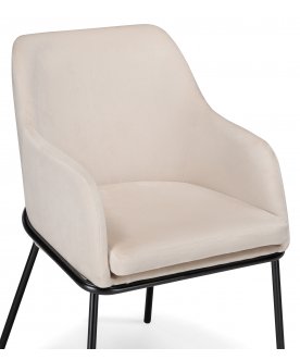 Стул-кресло Охаши кремовый / черный глянец