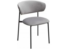 Стул на металлокаркасе Леонардо велюр H-09 светло-серый / черный