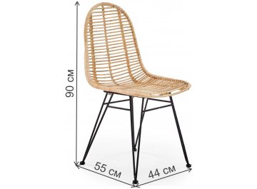 Стул на металлокаркасе K337 плетеный