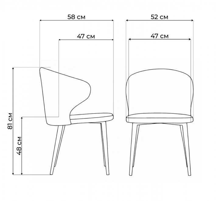 Стул на металлокаркасе Алсисар катания графит / черный