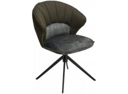 Стул на металлокаркасе Astra 360 поворотный темно-зеленый велюр / черный