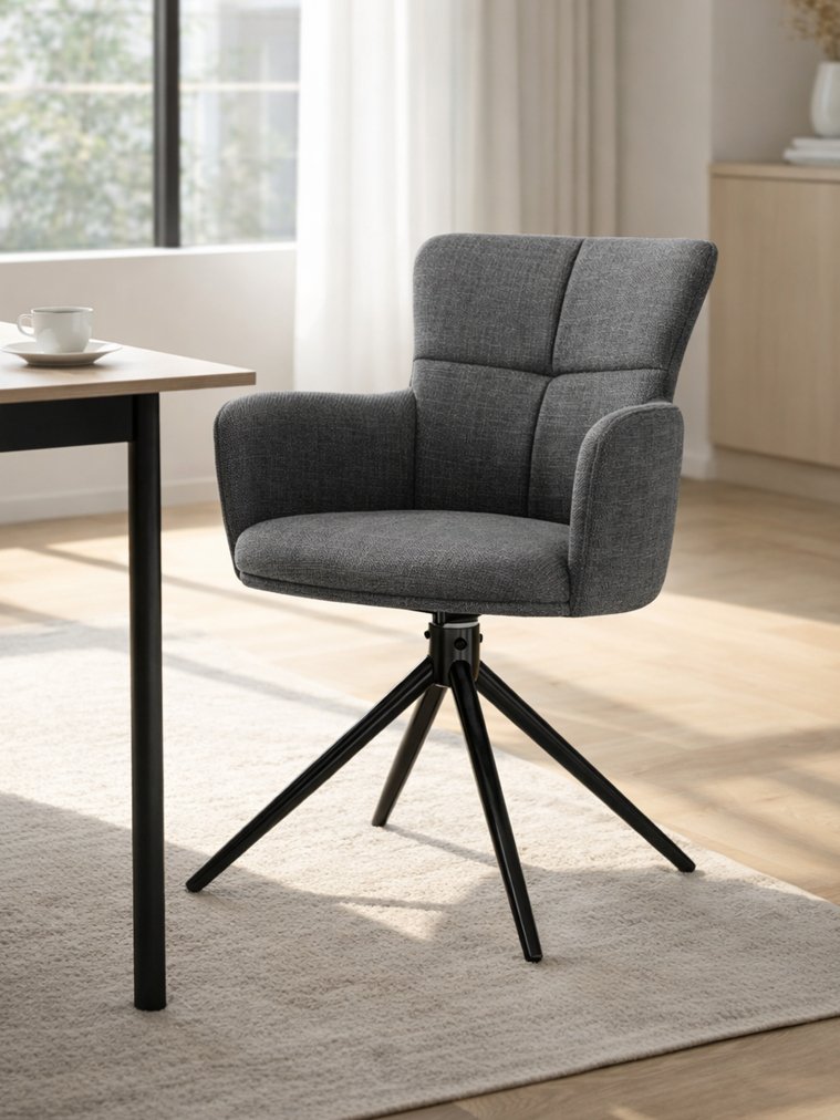 Стул на металлокаркасе Atlanta 1 крутящийся серый / черный