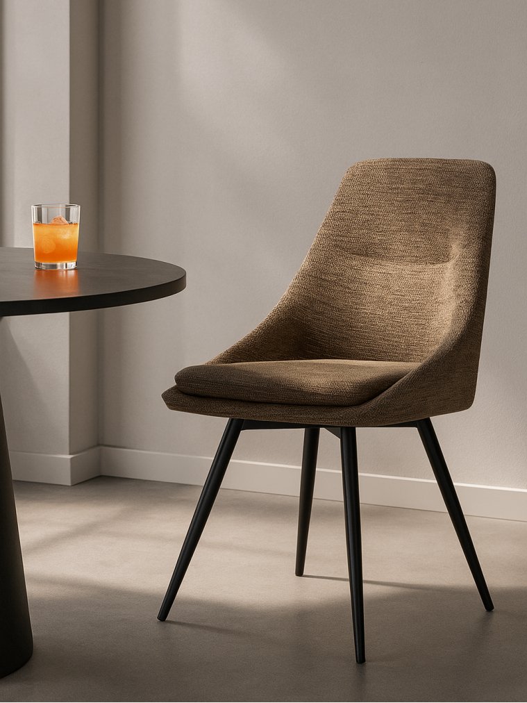 Стул на металлокаркасе Avian вращающийся светло-коричневый / черный