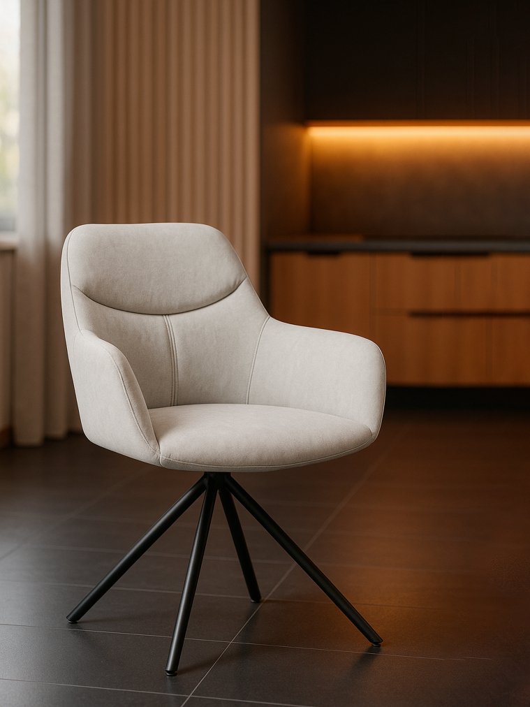 Стул на металлокаркасе Бартон 2 ткань мадера 2 / черный матовый