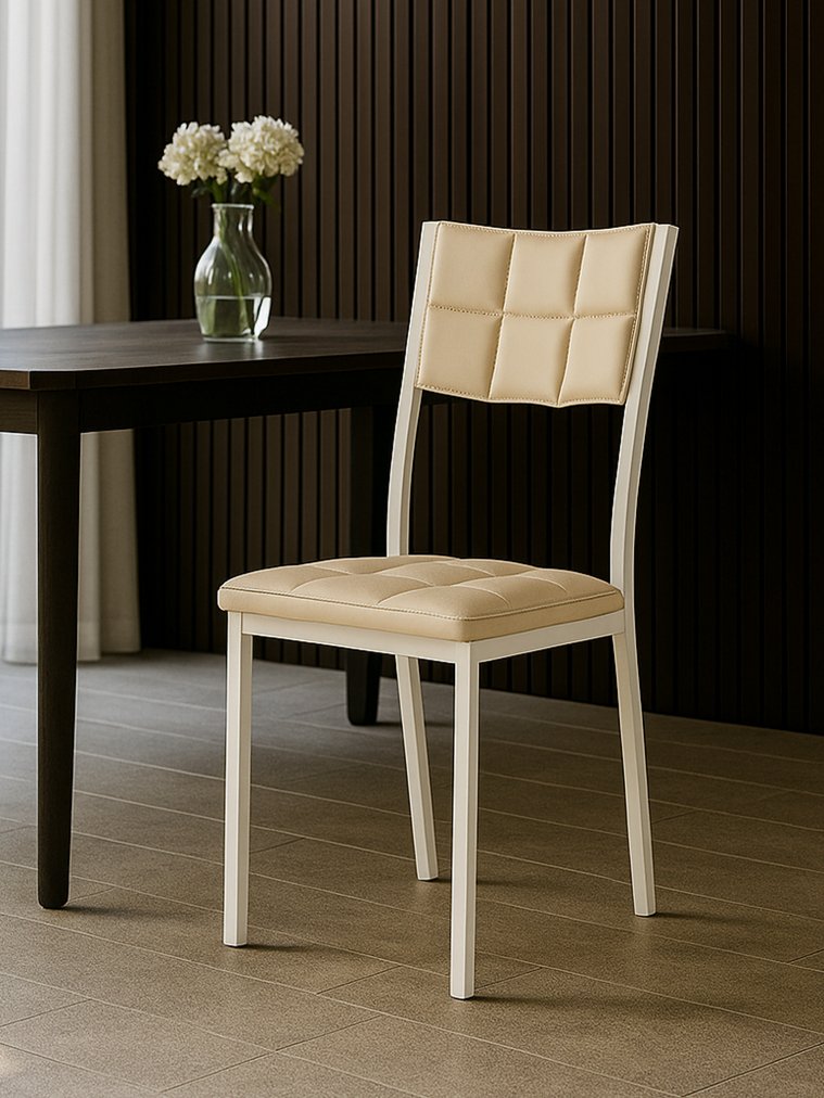 Стул на металлокаркасе Бекал кожзам d1 / белый