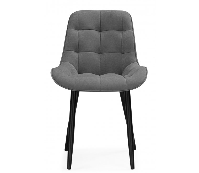 Стул на металлокаркасе Челси светло-серый / черный каркас