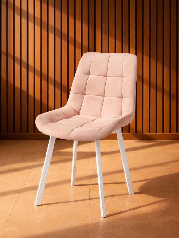 Стул на металлокаркасе Челси П бежевый (zd 210) / белый