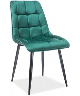 Стул на металлокаркасе Chic Velvet зеленый / черный