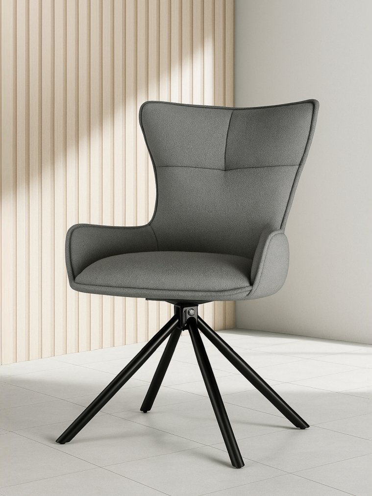 Стул на металлокаркасе Chicago light gray / black legs KD