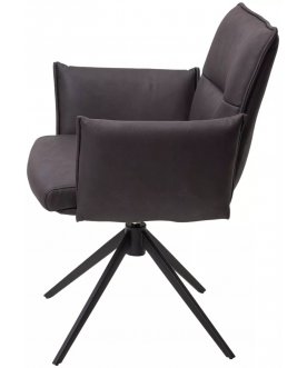 Дизайнерский стул Dean 360 поворотный темно-серая экокожа / черный