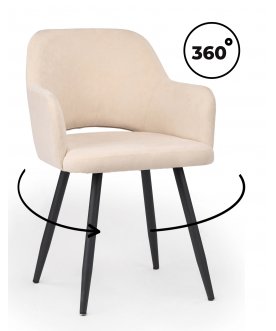 Стул-кресло Эолин светло-бежевый (simple 011) / черный