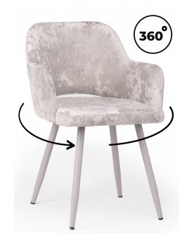 Стул-кресло Эолин 360 латте (simple 008) / серый