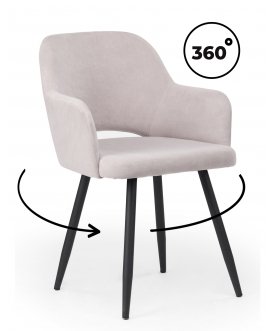 Стул-кресло Эолин светло-бежевый (simple 011) / черный