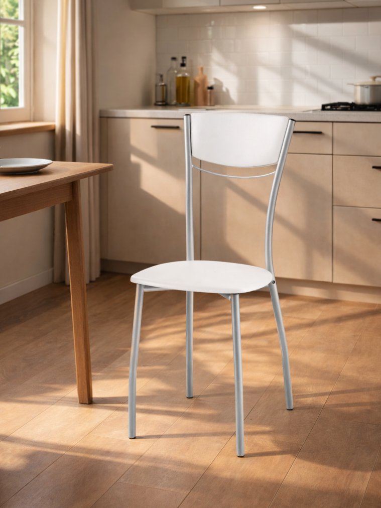 Стул на металлокаркасе Goki с мягкой спинкой светлый мусс