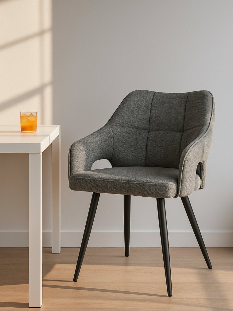 Стул на металлокаркасе Hera dark gray / black