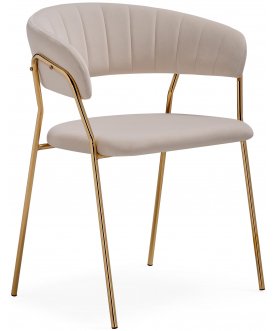 Стул на металлокаркасе Kamelia 1 бежевый велюр (beige fabric 821-4)