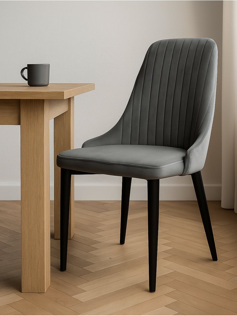 Стул на металлокаркасе Kora dark gray / black