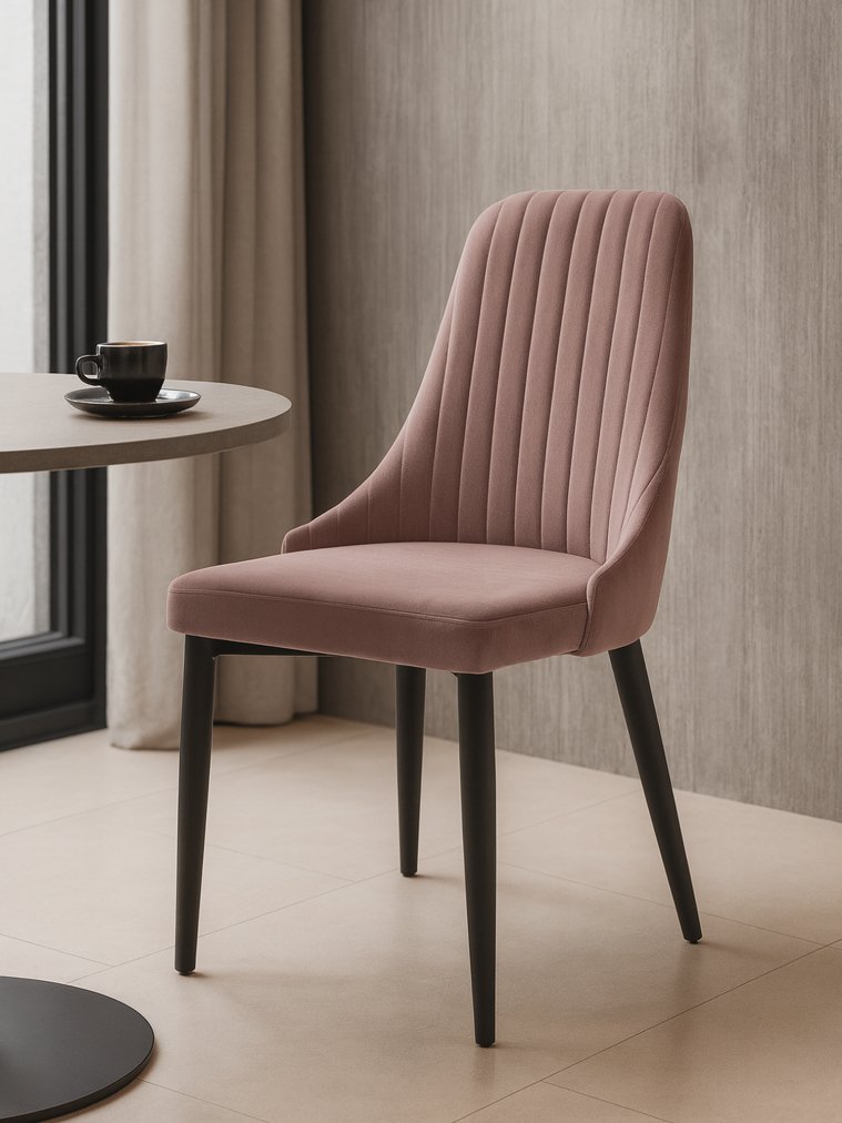 Стул на металлокаркасе Kora light purple / black