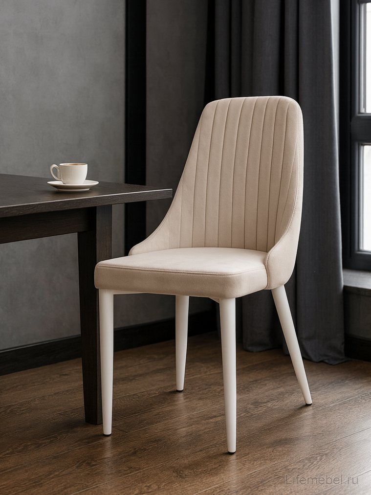 Стул на металлокаркасе Kora white / beige