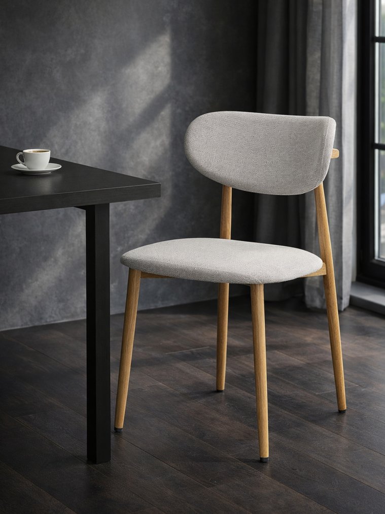 Стул на металлокаркасе Lisbon бежевый / цвет дерева