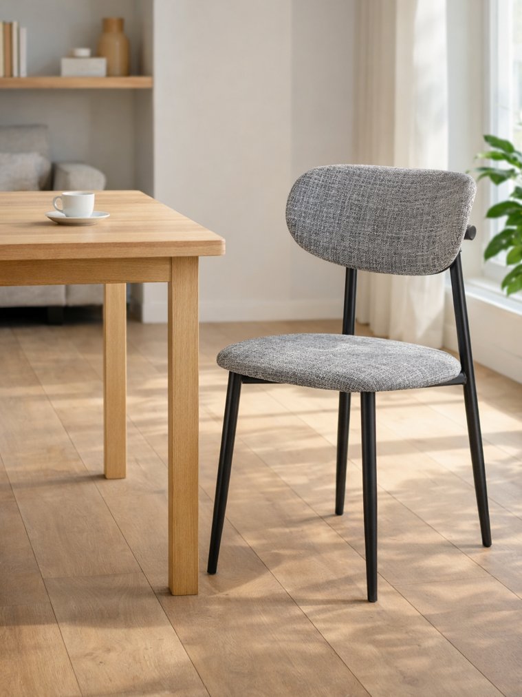 Стул на металлокаркасе Lisbon серый / черный