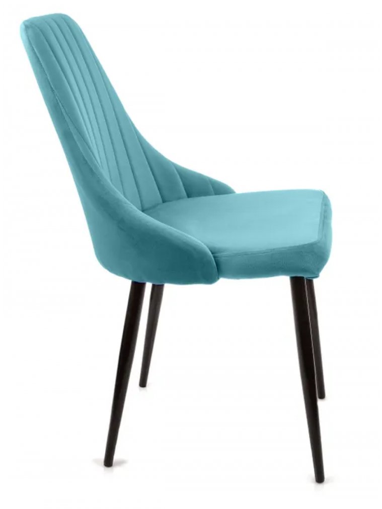 Стул на металлокаркасе Милан аквамарин / чёрные ножки