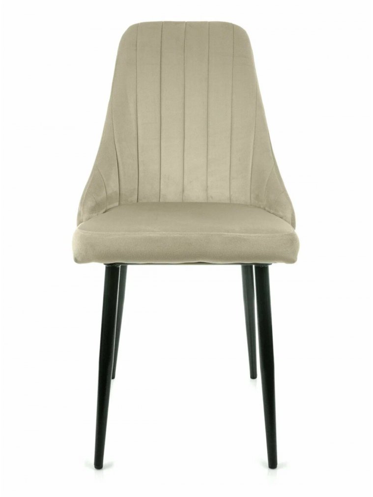 Стул на металлокаркасе Милан бежевый / чёрные ножки