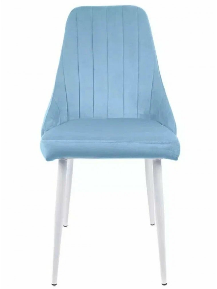 Стул на металлокаркасе Милан небесно-серый / белые ножки