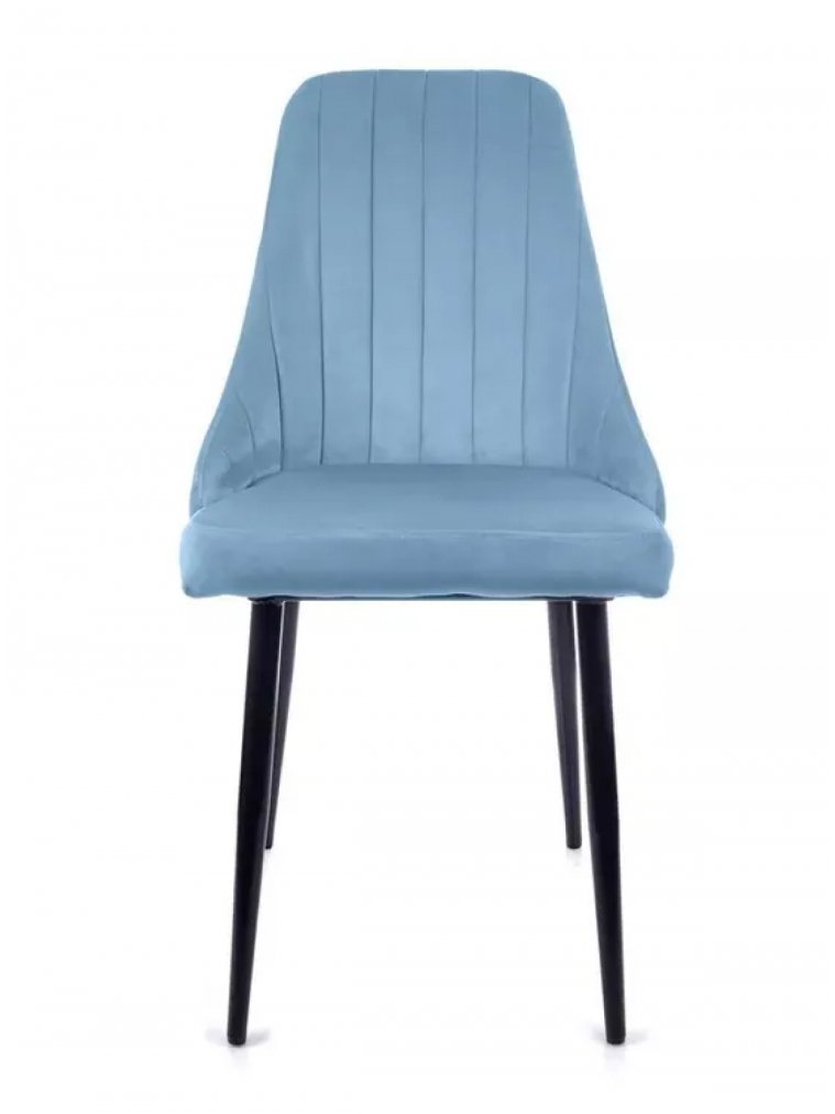 Стул на металлокаркасе Милан небесно-серый / чёрные ножки