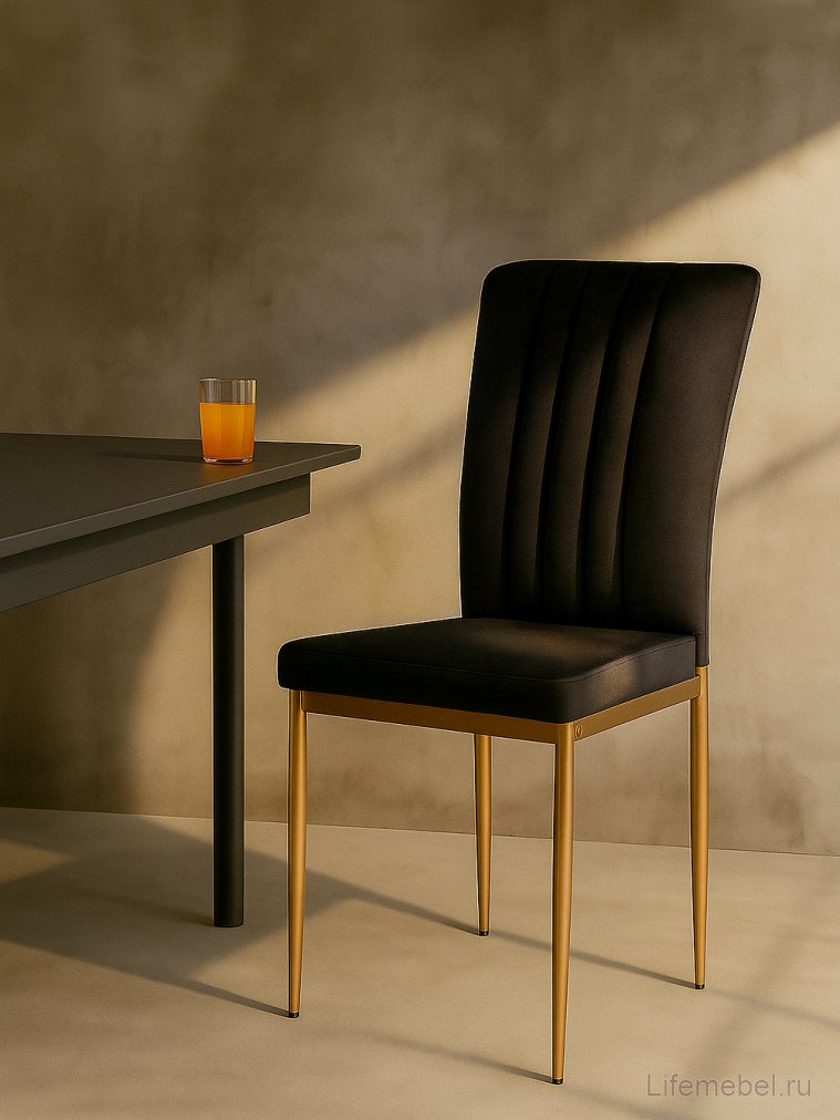 Стул на металлокаркасе Rek black / gold