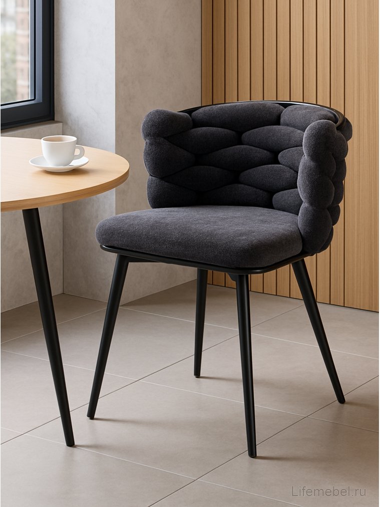 Стул на металлокаркасе Rendi gray-blue / black