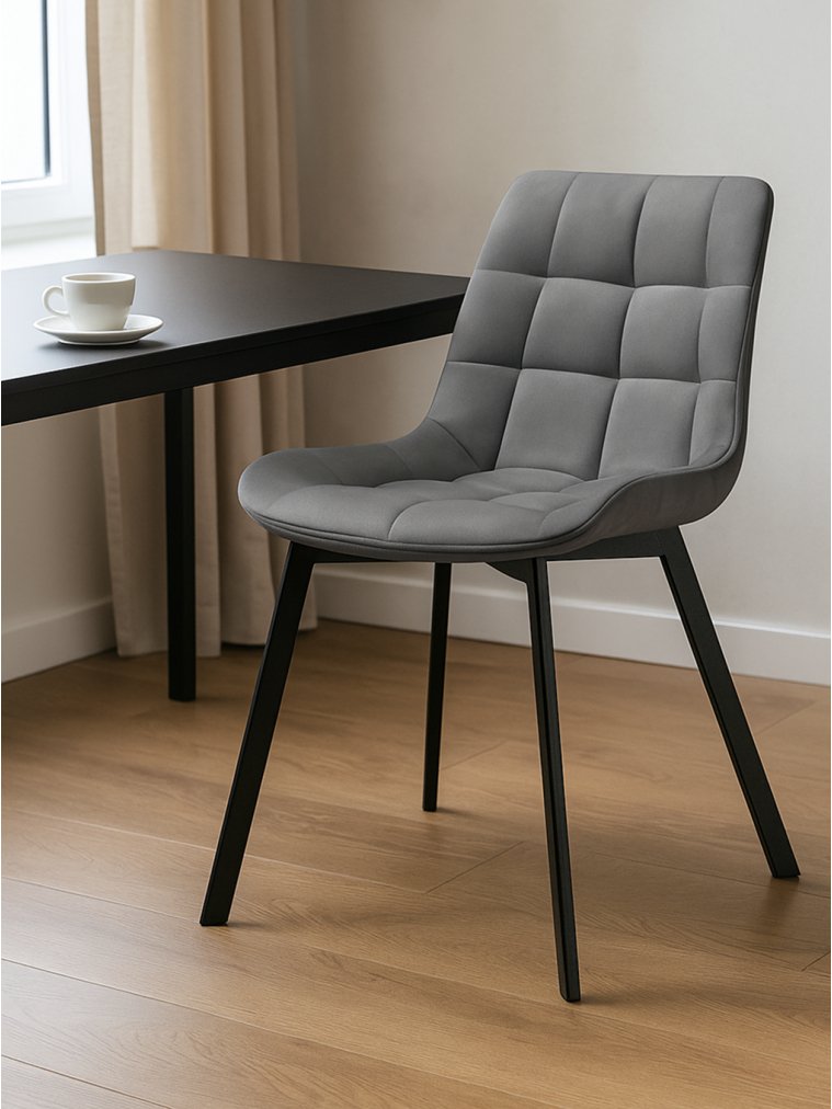 Стул на металлокаркасе Стронг темно-серый / черный