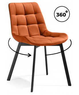 Стул на металлокаркасе Челси крутящийся кирпичный ZD 432 / чёрный