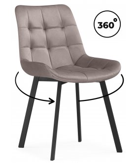 Стул на металлокаркасе Челси латте велюр (hl 70) / черный